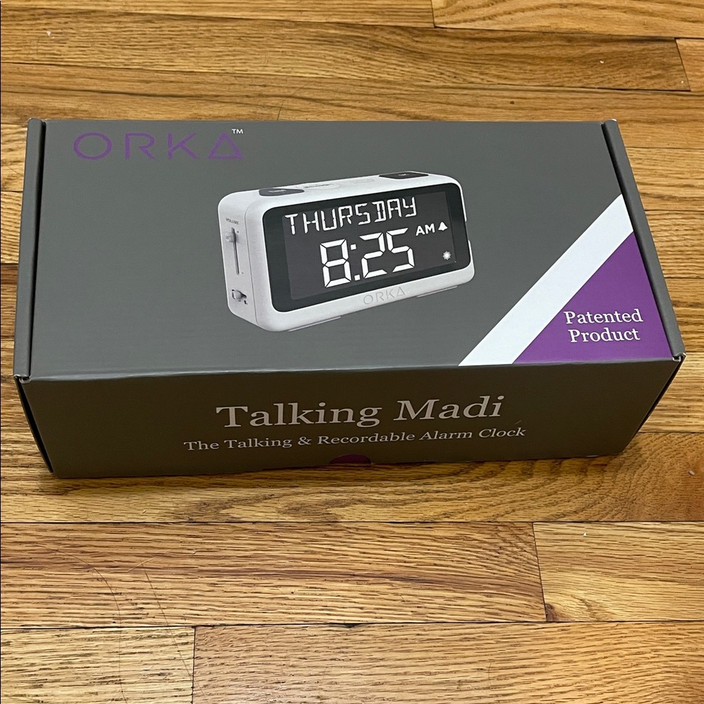 ORKA Talking Madi Alarm Clock - Black and White